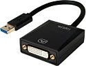 Adapter USB 3.0 LogiLink A/M në DVI-D/F, 1080p 60Hz, 0.1 m, argjendtë