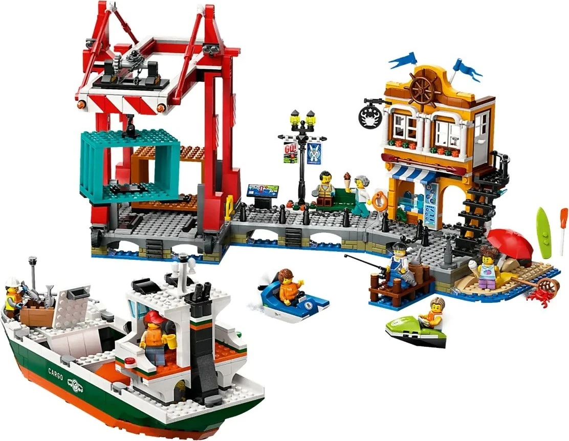 Set LEGO CITY 60422 Seaside Harbour me Anije Ngarkese