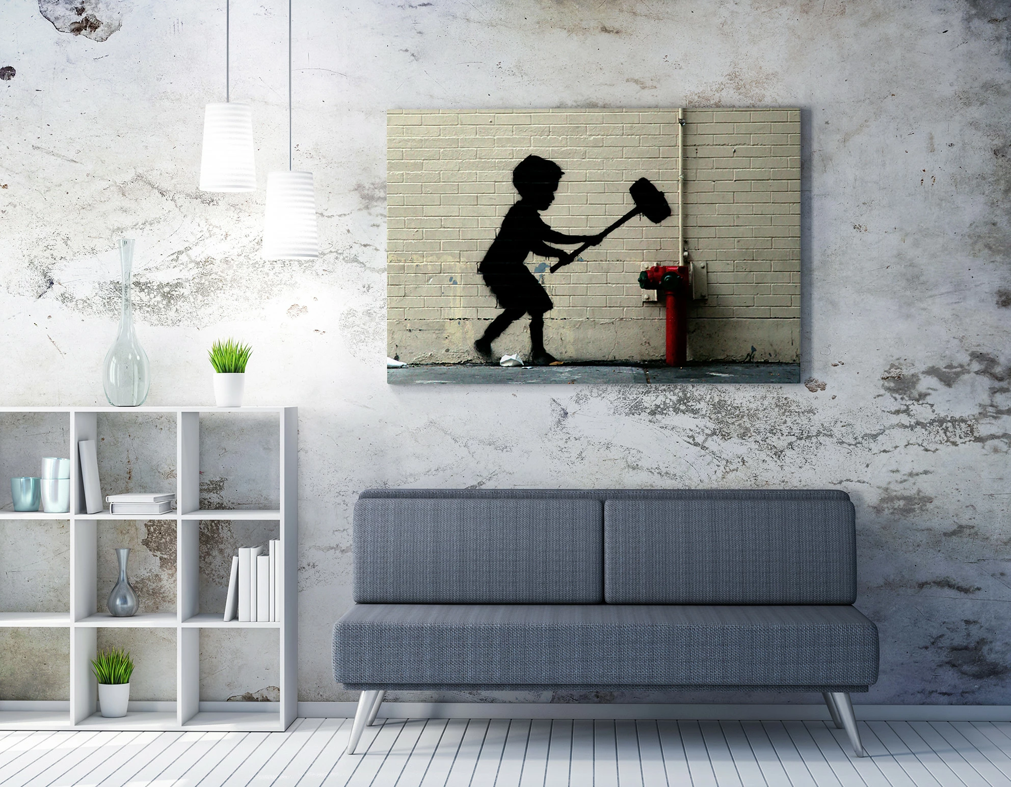 Pikturë dekorative në kanavacë, Banksy, WY34, 50x70cm
