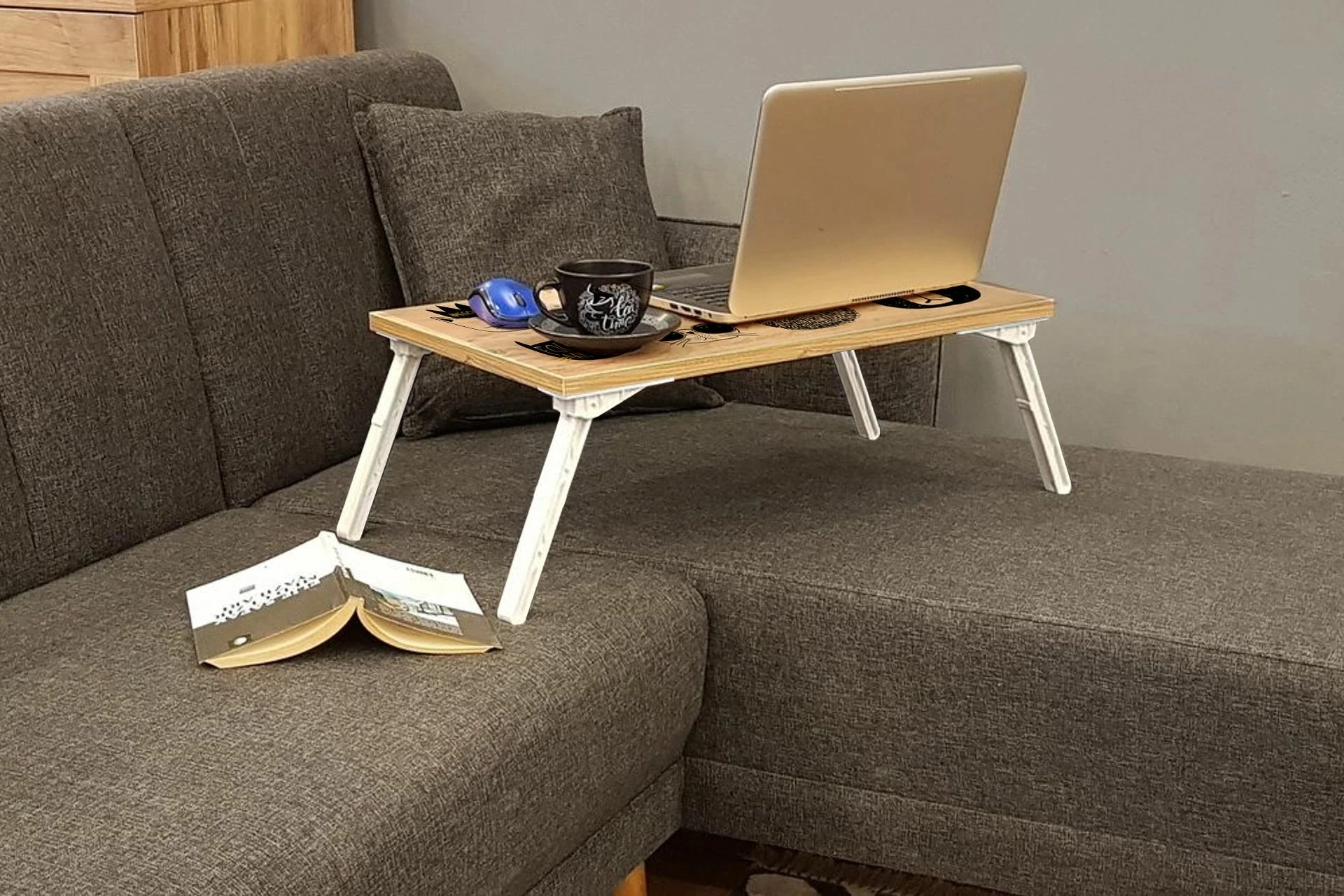 Tavolinë qëndrimi për laptop, Gusto Cats, ngjyrë Atlantic