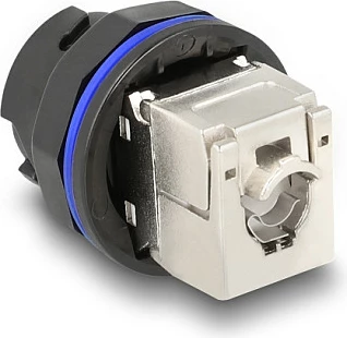 Konektor i integrum RJ45 DeLOCK Cat.6A, femër, lidhje LSA, i zi/metalike