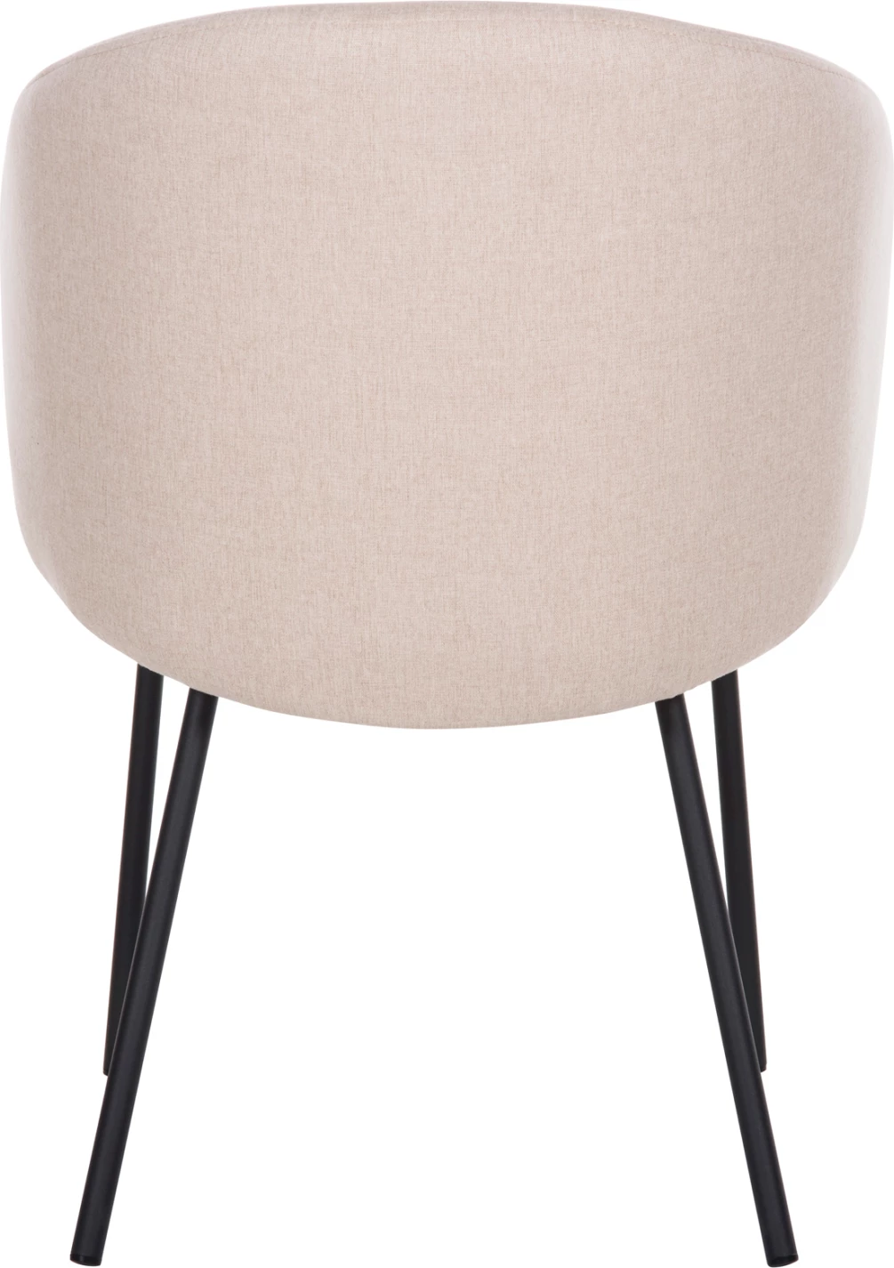 Karrige për ngrënie ISIAH FH9615.03, pëlhurë bezhë, këmbë metalike të zeza, 56x56x76H cm, set prej 2 copash