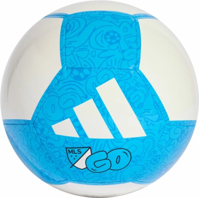 Top futbolli adidas, bardh e kaltër [Madhësia: 5]
