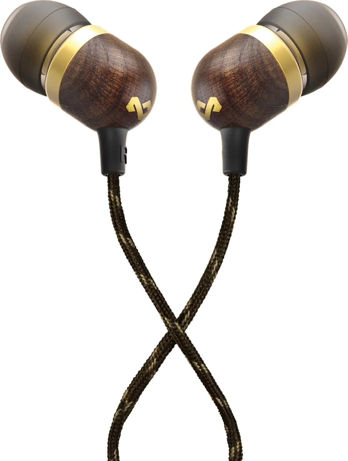 Kufje House of Marley Smile Jamaica me kabllo 3.5mm, mikrofon inline, Brass