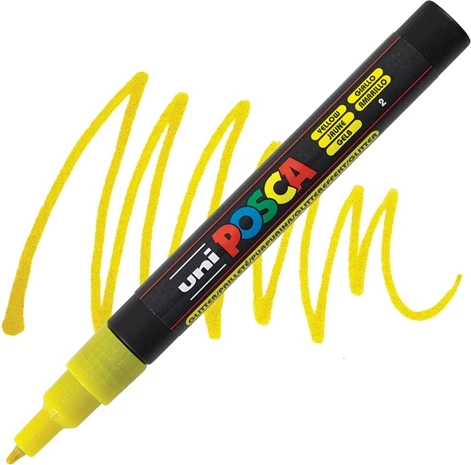 Marker Uni pc-3ml Posca Glitter verdhë