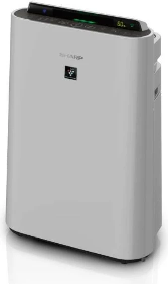 Pastrues ajri me lagështues, Sharp UA-HD40E-L, 26 m² (21 m² me lagështim), filtër HEPA 3-nivelësh, Plasmacluster, depozitë 2.5 L, 25 W, gri