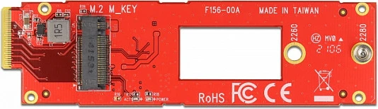 Konverter DeLOCK E1.S në M.2 Key M, NVMe, PCIe 4.0, i brendshëm, i kuq