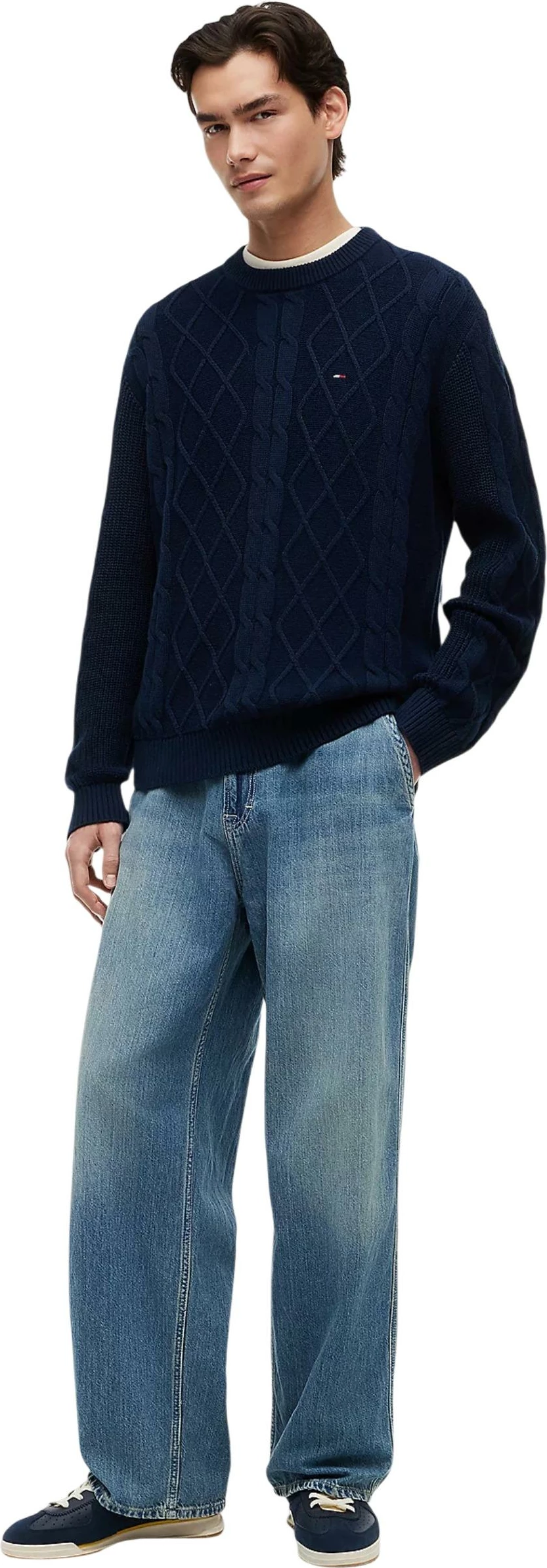 Xhemper për meshkuj Tommy Hilfiger Jeans DM0DM23405, kaltër e errët [Madhësia: M]