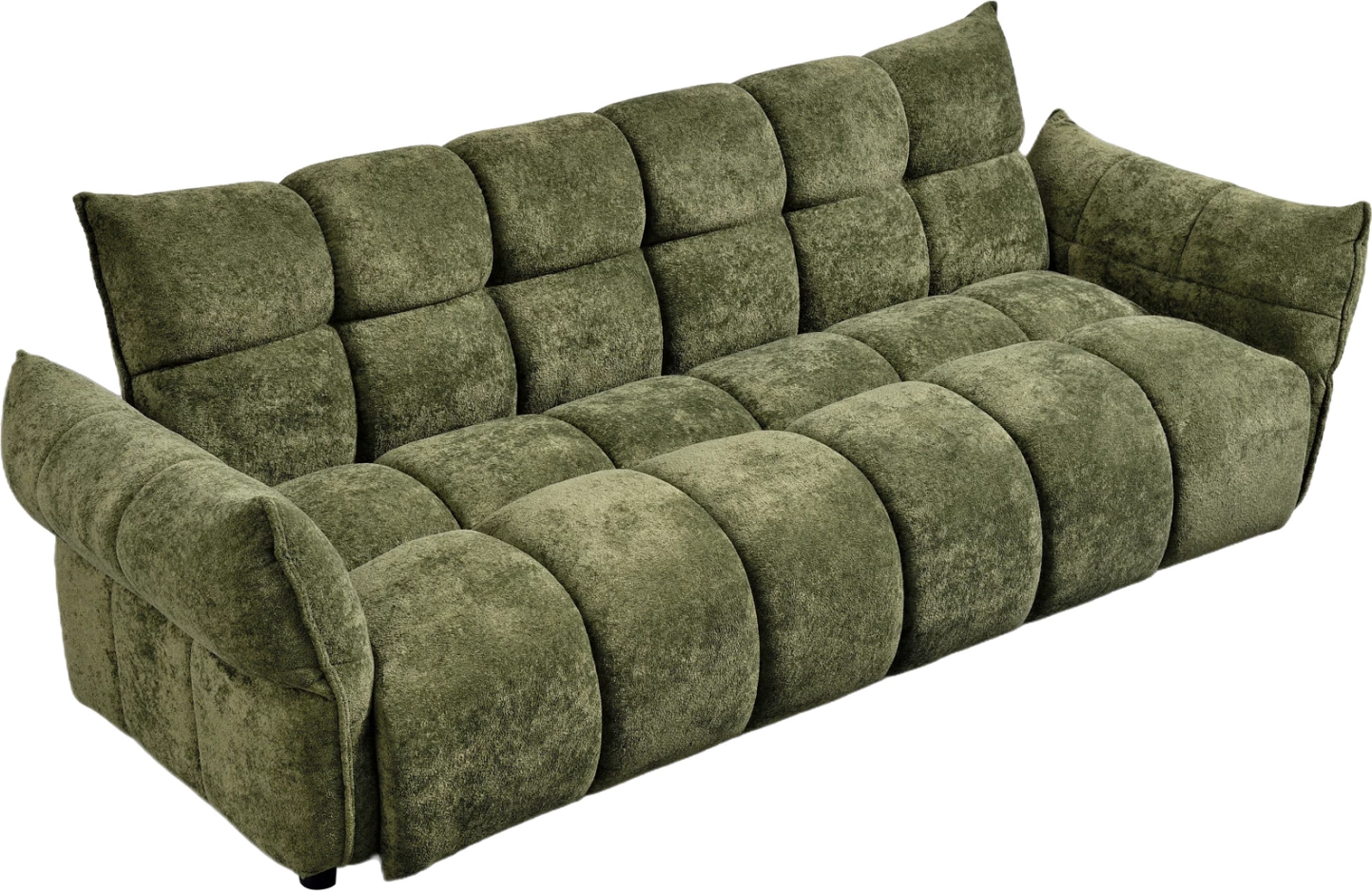 Krevate divan MELU, material stof i gjelbër, susta xhepi, 240-250x90x85cm