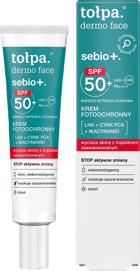 Krem për fytyrë me SPF për femra Tołpa Dermo Face Sebio+ Sun Protection Cream SPF50+, 40ml