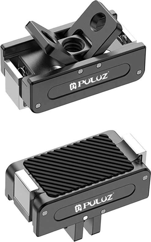 Mbajtëse magnetike metalike Puluz PU743B për DJI Osmo Action/360, lidhje 1/4'' dhe GoPro, alumini, e zezë