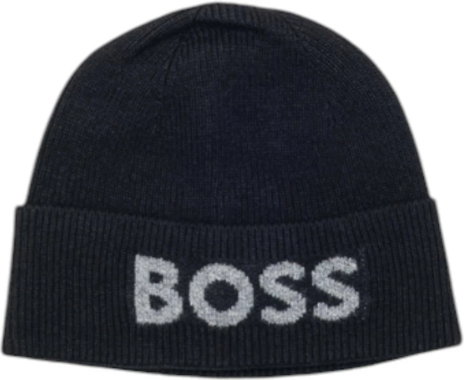 Kapelë e thurur për meshkuj BOSS Elios_Hat 10274291 01 50548777, e zezë