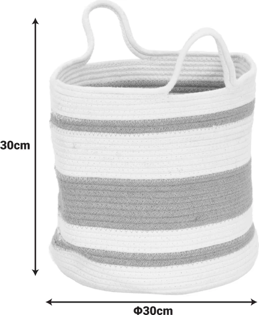 Shportë dekorative Horma Inart, pambuk dhe jute, ngjyrë bezhë-kafe, 30x30cm