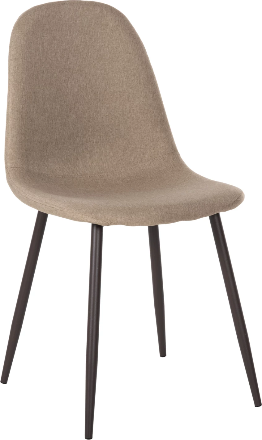 Karrige FH00100.07, pëlhurë bezhë dhe këmbë metalike, 45x52x85 cm., set prej 4 copë