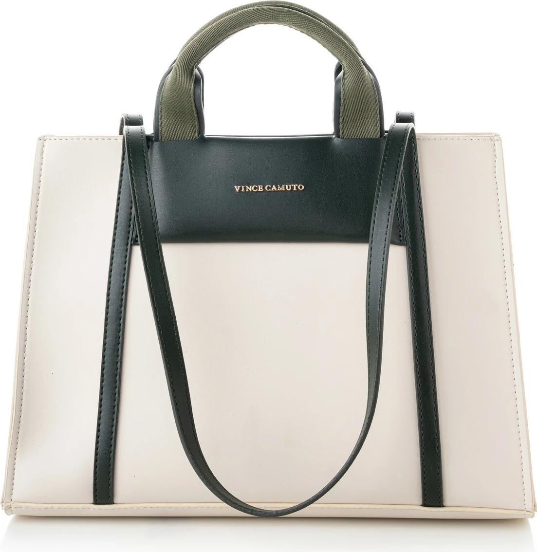 Tote bag Vince Camuto, Umbria, krem dhe e gjelbër e errët