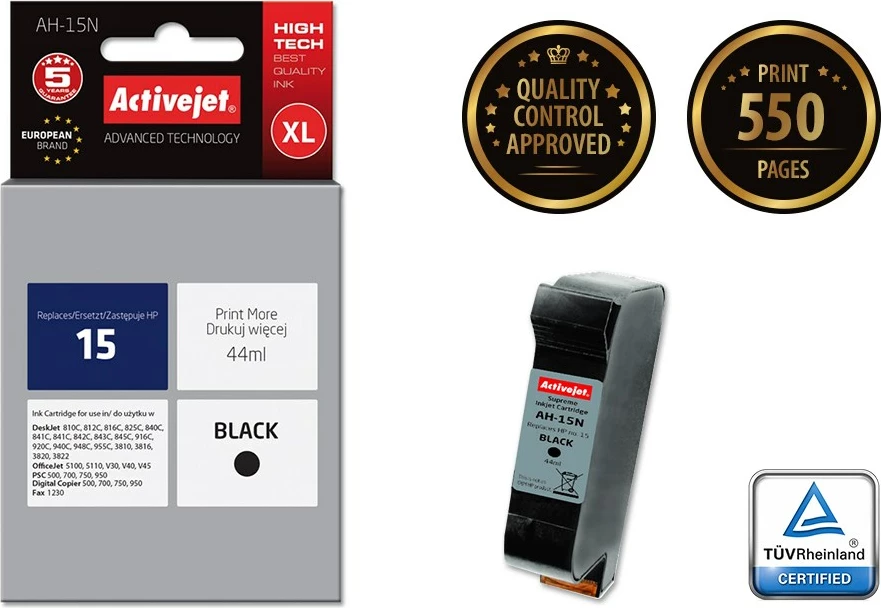 Toner i zi Activejet AH-15N, për HP 15 C6615N