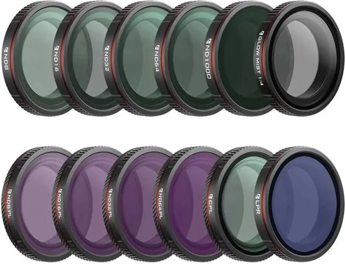 Set filtrash për DJI Osmo Nano, Freewell FW-OSN-MEGA, ND/PL CPL ND1000 Glow Mist 1/4 LPR, 12 copë