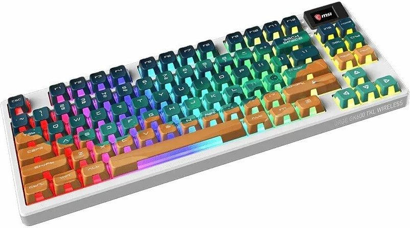 Tastierë mekanike gaming pa tel MSI Forge GK600 TKL Wireless Mars, RGB 3
