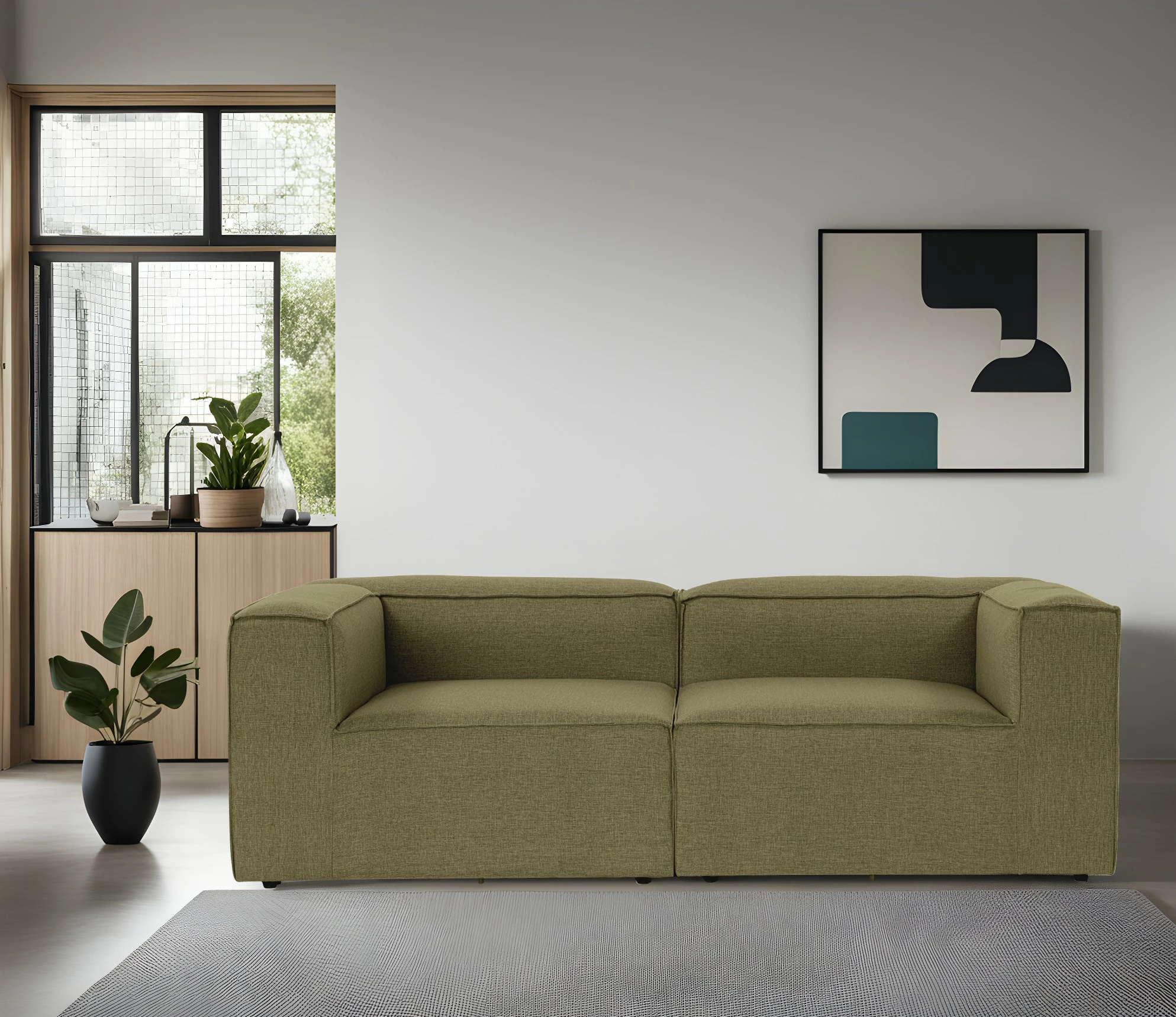 Divan dy vendësh Atelier del Sofa, Fora, ngjyrë e gjelbër