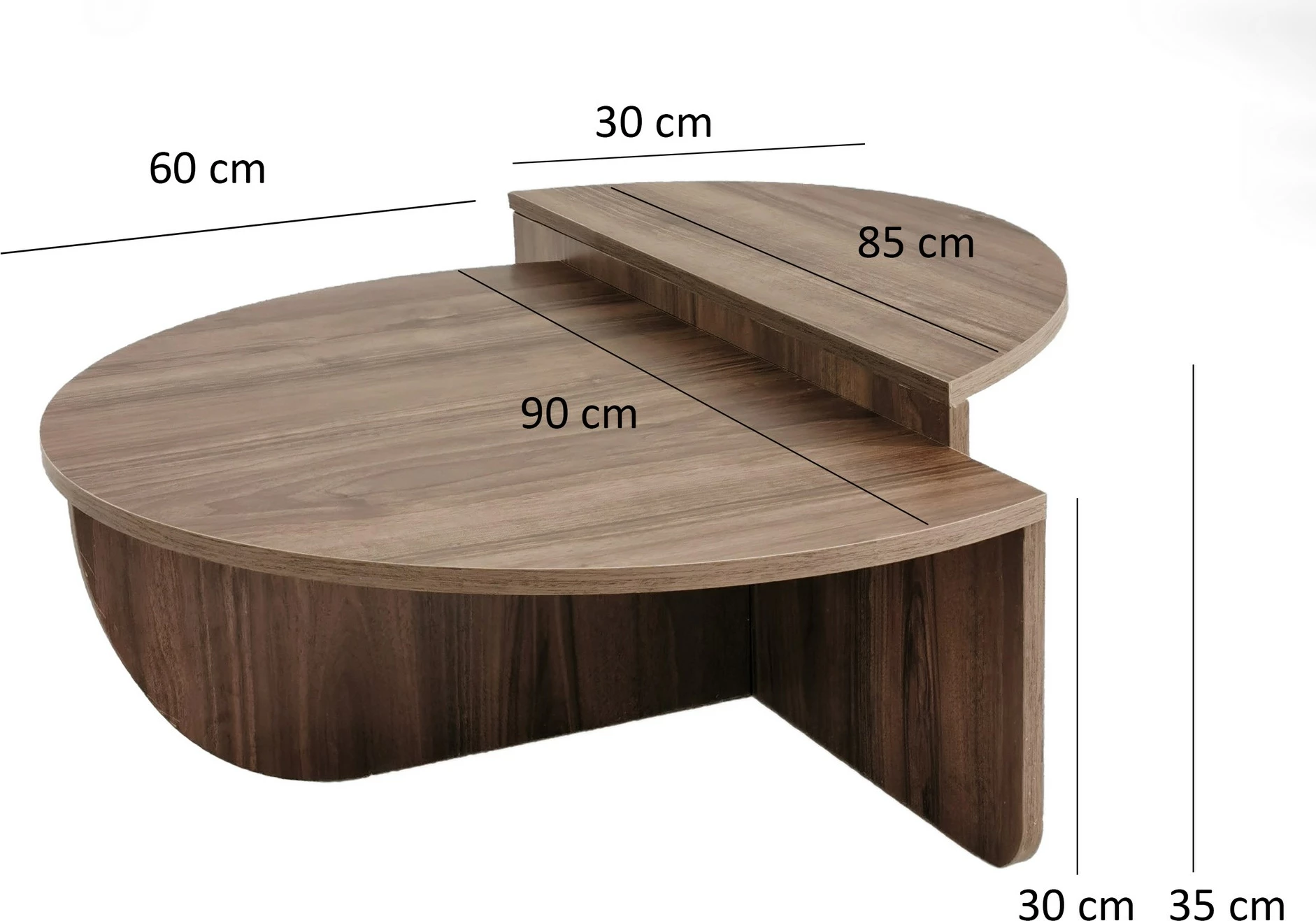 Tavolinë kafeje Skye Decor, podium, ngjyrë arre