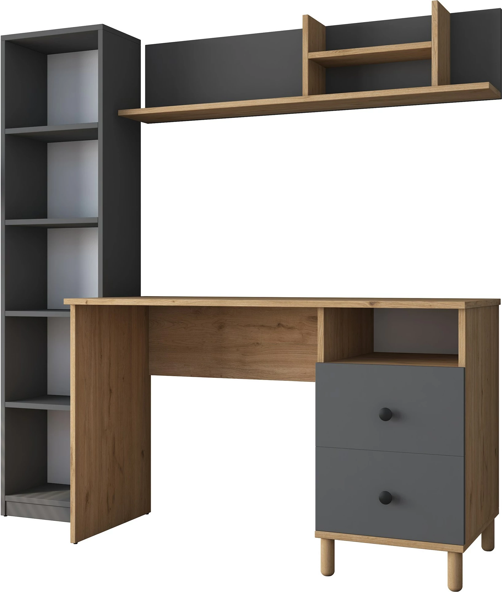 Tavolinë pune Hanah Home, HA115 - 2643, ngjyrë arr dhe antracit