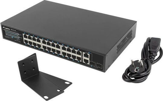 Switch rrjeti Lanberg RSFE-24P-2C-250, 24x PoE+, 2x Combo, 250W, rackmount, i zi