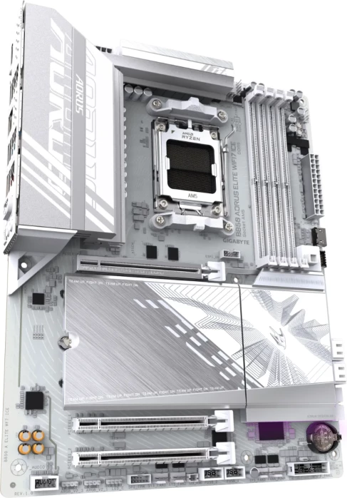 Pllakë amë GIGABYTE B850 AORUS ELITE WIFI7 ICE, AM5, DDR5, ATX, WiFi 7, 2.5GbE, e bardhë (ICE)