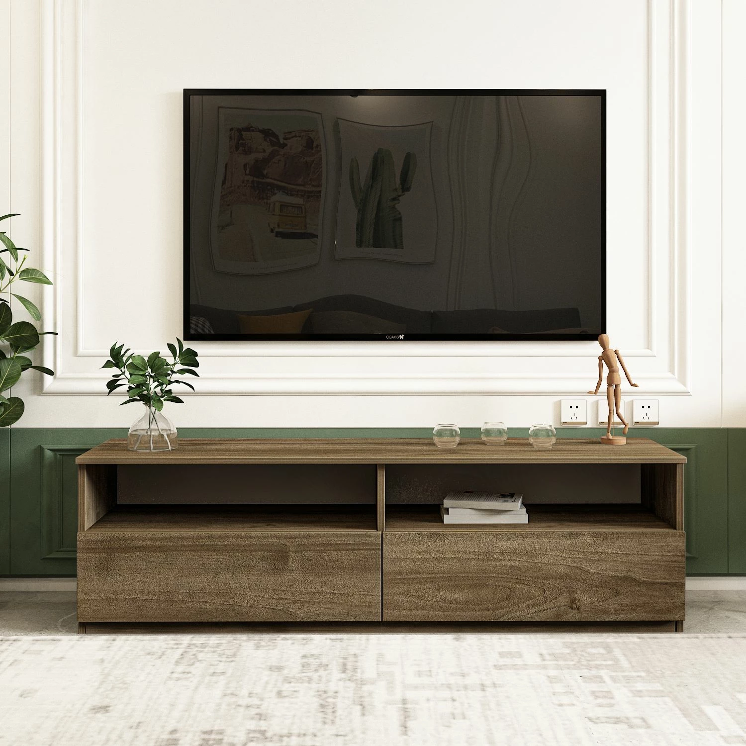 Komodë TV, ngjyrë arre, Skye Decor, Centra