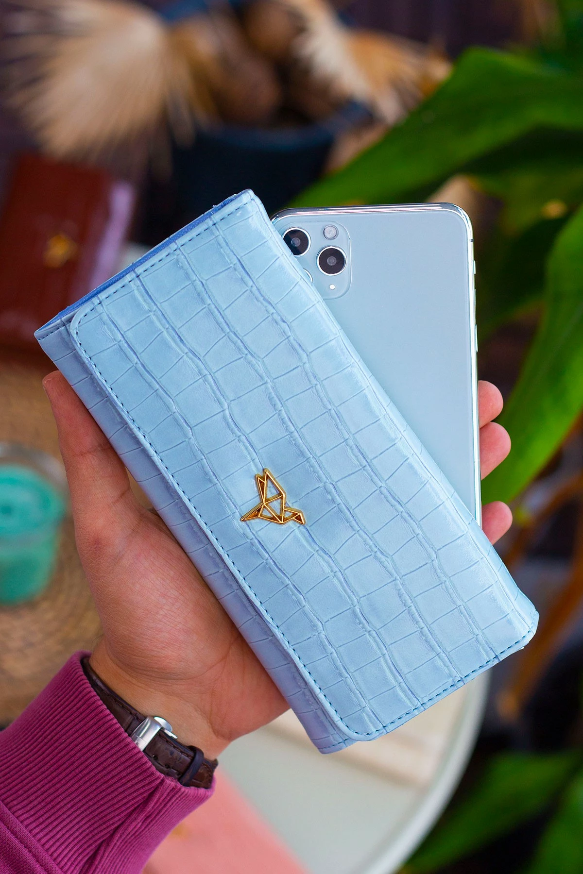 Portofol për gra, ngjyrë baby blue, Zoozie Bags