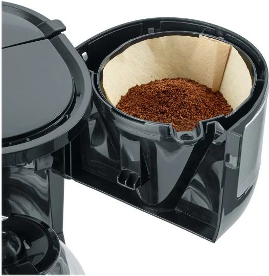 Makine kafeje filtri, Severin, KA 4808, me karafë qelqi, argjendt e zi