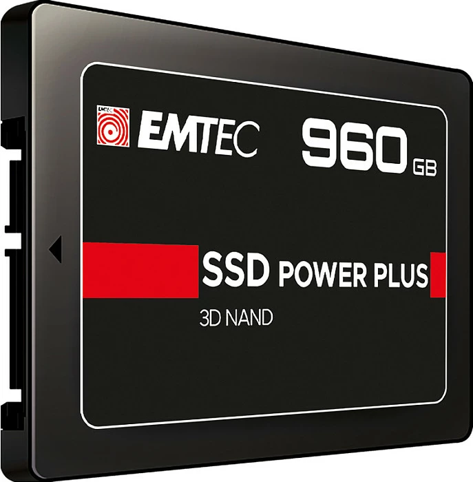 SSD i brendshëm EMTEC X150 Power Plus 960GB, 2.5" SATA III, e zezë/kuqe