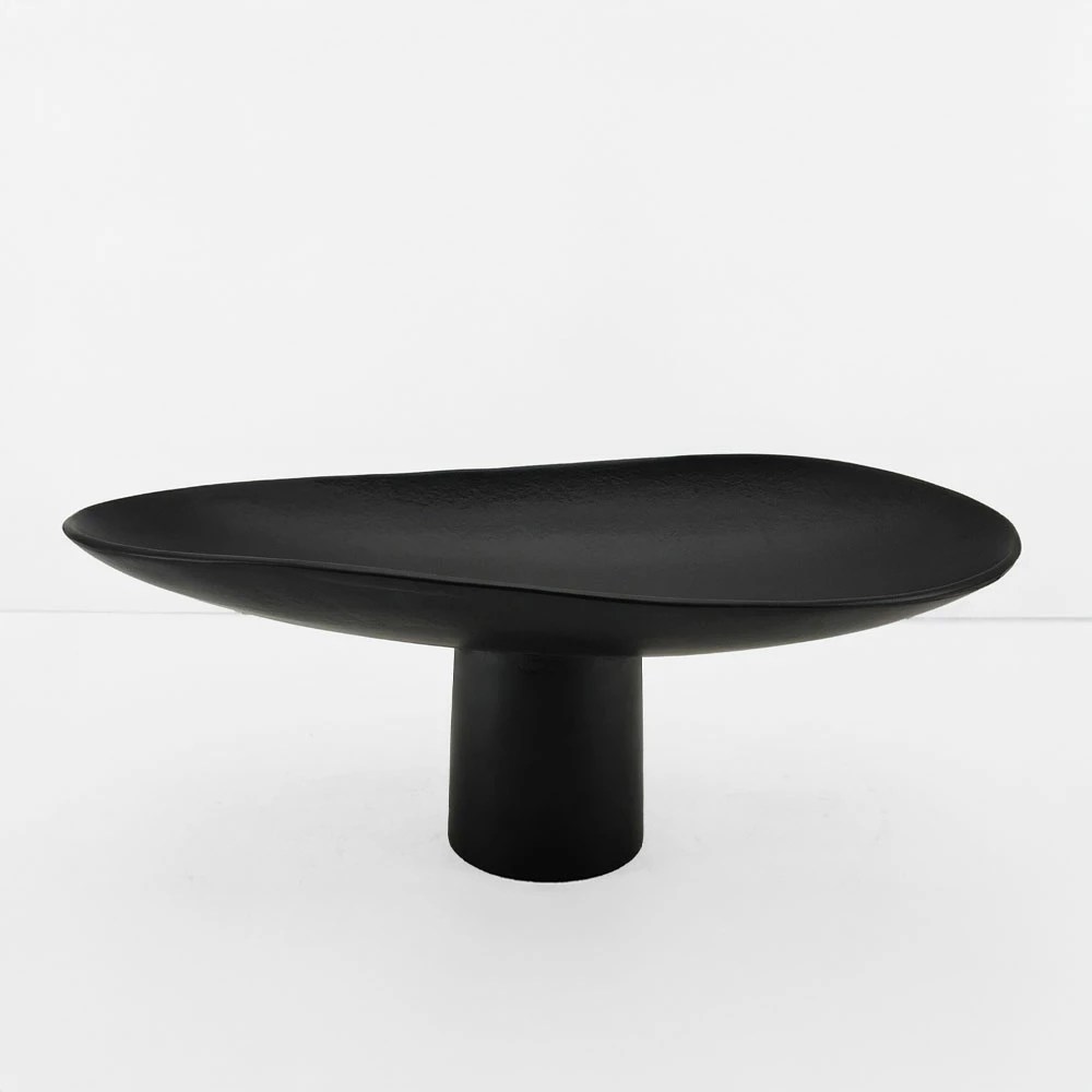 Tabaka dekorative Dune, alumini i zi, 46x25x18cm