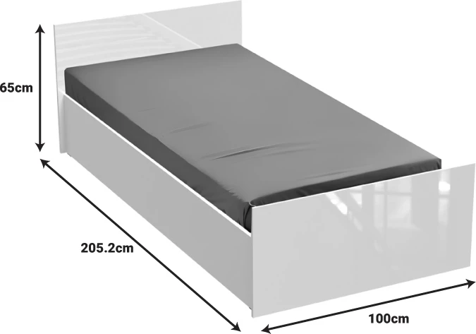 Krevat tek Afina, ngjyrë e bardhë, 90x200cm