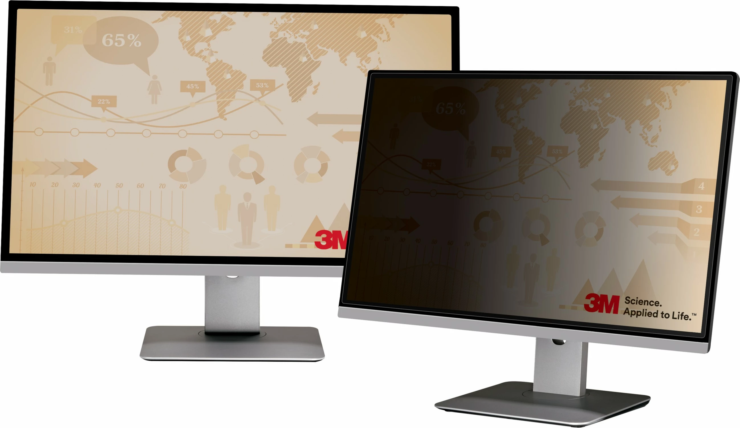 Filtër privatësie 3M OFMDE001 për monitor 19.5 inç, widescreen, ngjyrë e zezë