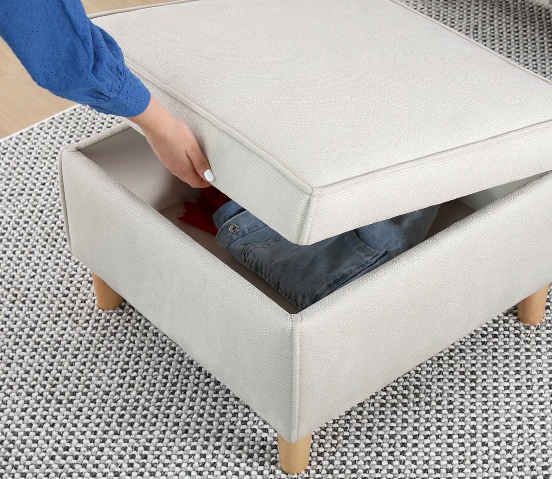 Puf Atelier del Sofa, ngjyrë krem, Roscen