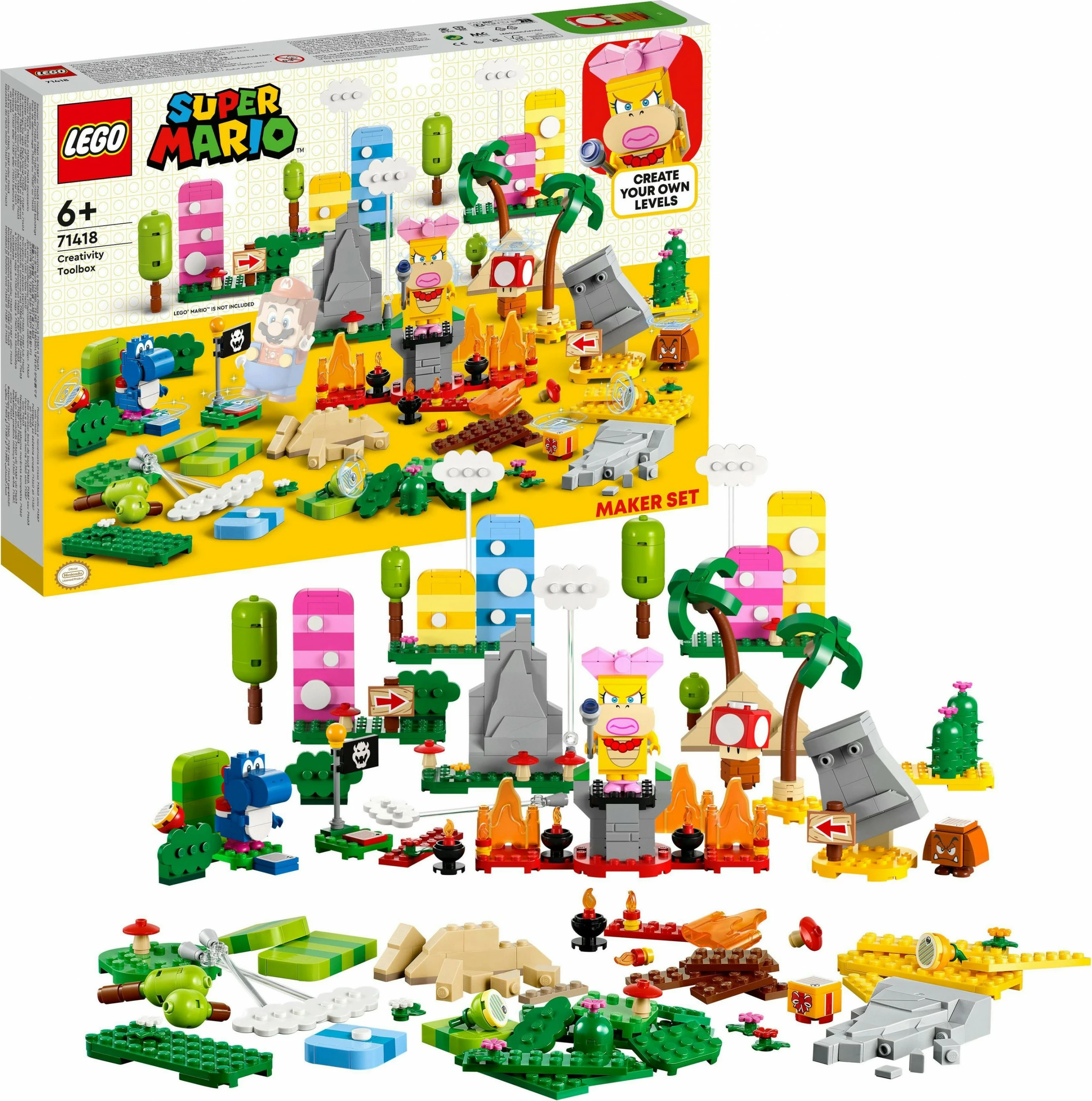 Set ndërtimi LEGO Super Mario Creativity Toolbox, 588 pjesë, shumëngjyrësh