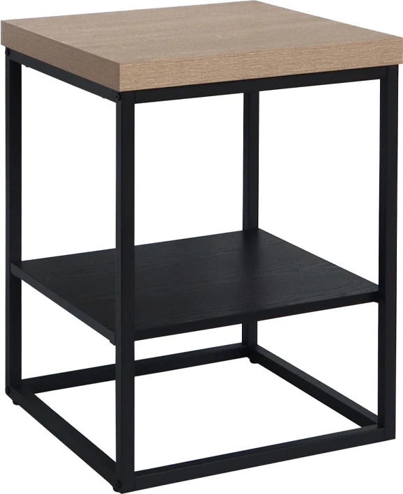 Tavolinë anësore Ale, sonoma, lisi i zi, metal i zi, 45x45x60