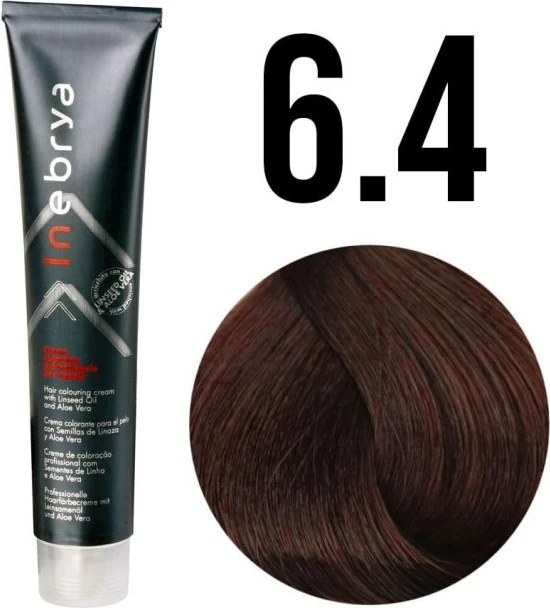 Ngjyrë për flokë Inebrya 6/4 Bionde e errët, Bakër, 100ml