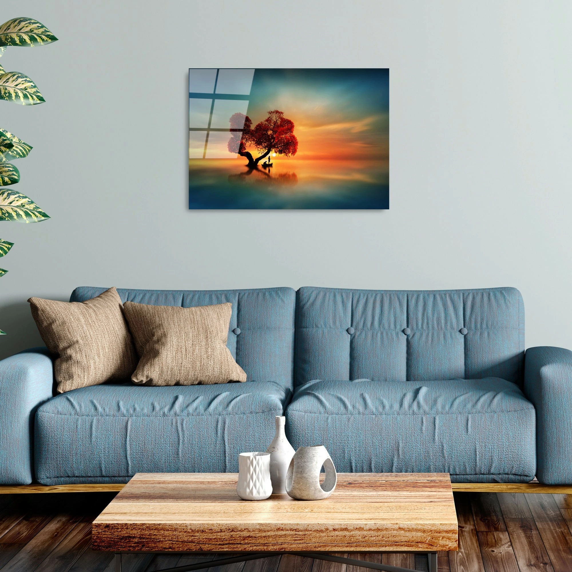 Pikturë dekorative prej xhami të temperuar, shumëngjyrëshe, Wallity UV-450, 50x70cm