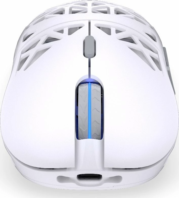 Maus gaming Endorfy LIV Plus Wireless EY6A017, PAW3395, 26000 DPI, RGB, tri-mode, dock karikimi, i bardhë