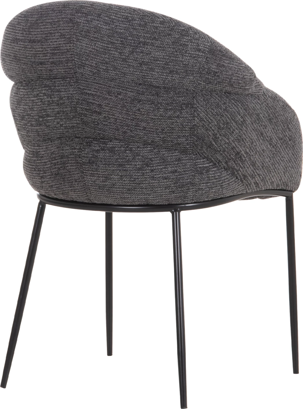 Karrige ngrënieje DRENNY, material gri, këmbë metalike të zeza, 62x63x85cm, set prej 2 copë