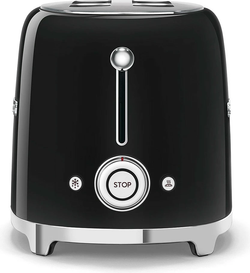 Tostier SMEG TSF01BLEU 2-vrima, stil retro, ngjyrë e zezë me shkëlqim