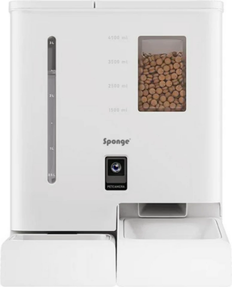 Shpërndarës ushqimi për kafshë SPONGE Pet Feeder Smart Dual, 5L, i zi