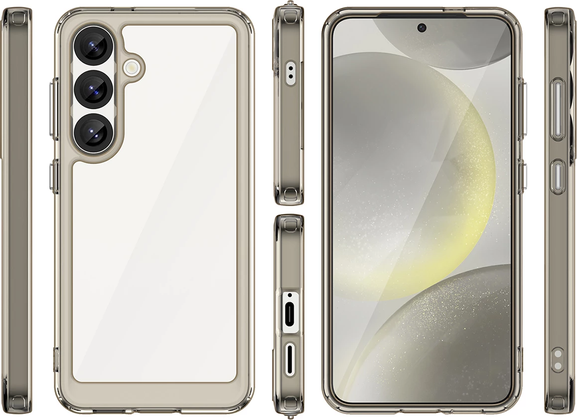 Mbështjellës Hurtel Outer Space Case për Samsung Galaxy S25 Edge, gjysmë-transparent, i zi