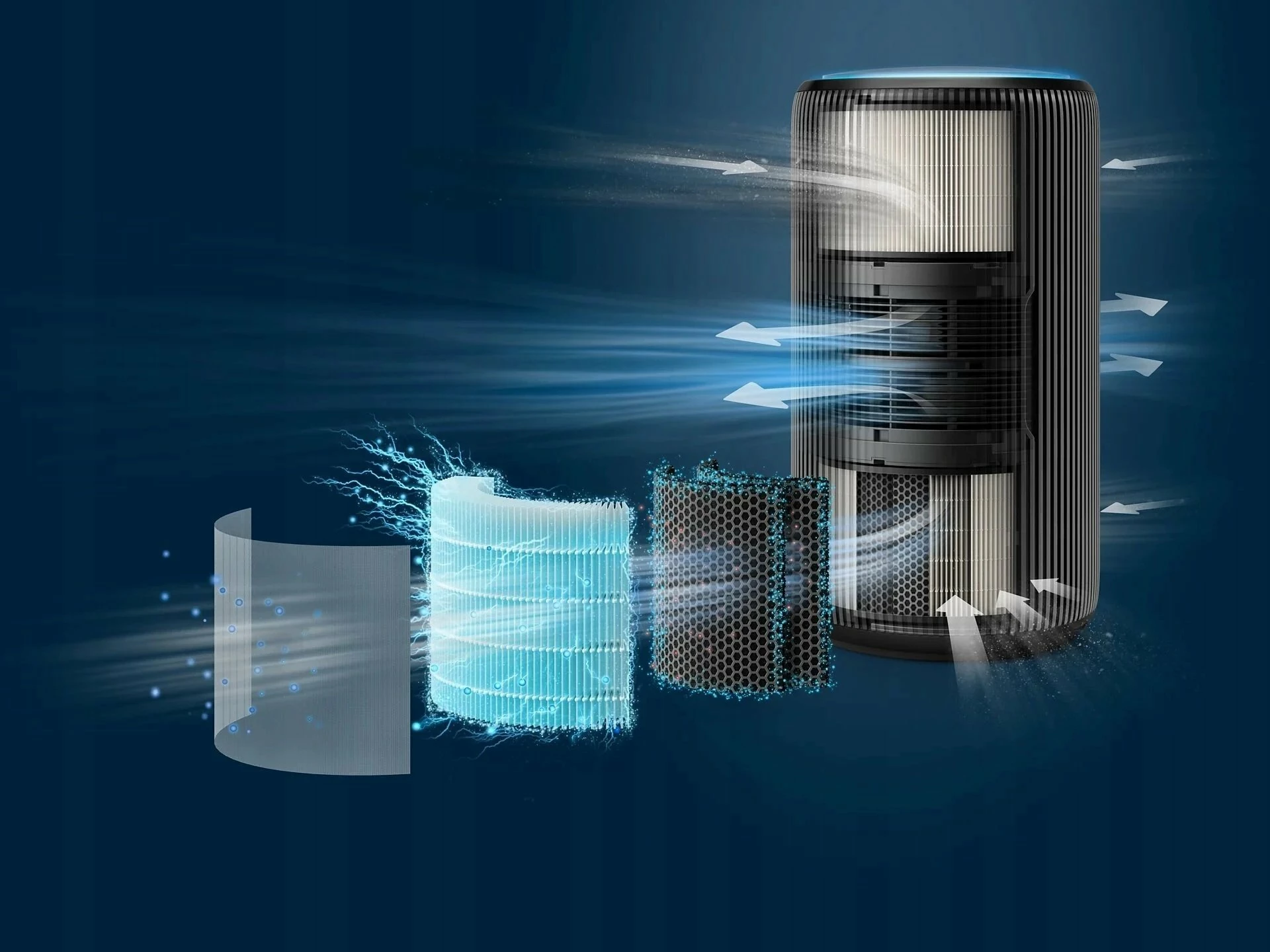 Pastrues ajri Philips AC4221/11 PureProtect 600 m³/h, HEPA NanoProtect, 156 m², kontroll me aplikacion, i zi