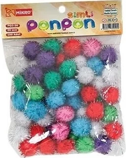 Mikro Simli Ponpon – 30 Copë, 20 mm