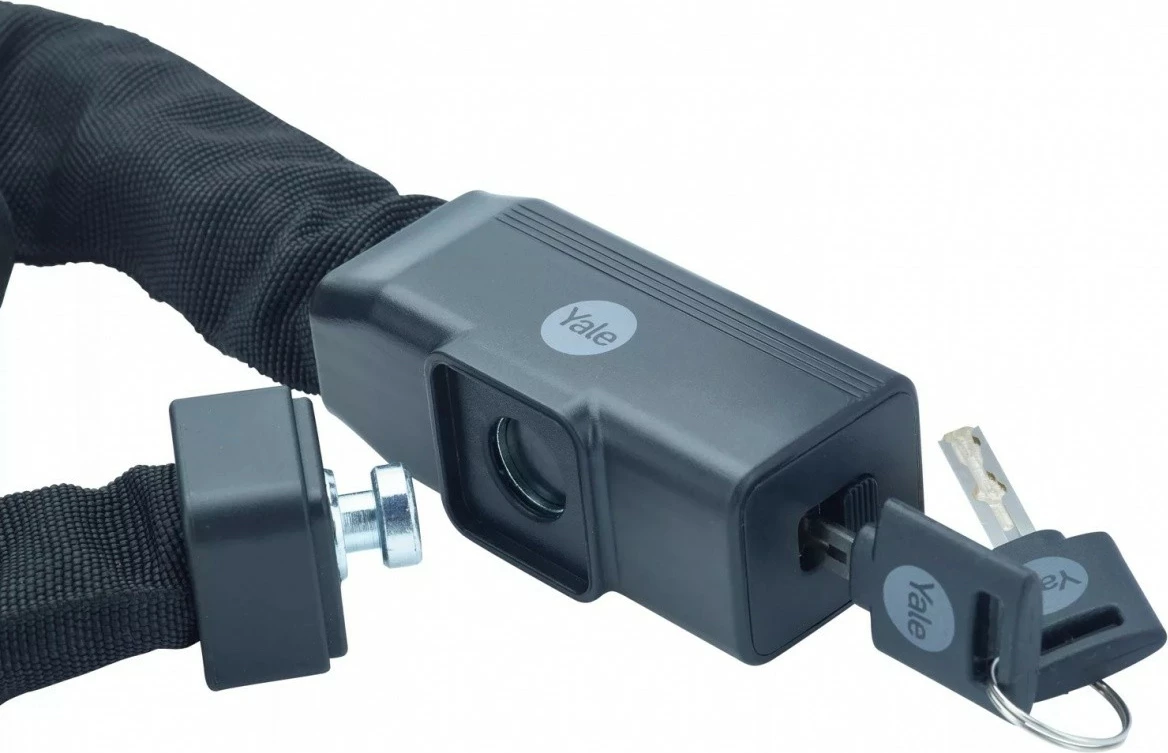 Zinxhir sigurie YALE HOME YCHK0/8/90/2 me bravë çelësi, 900 mm, zi