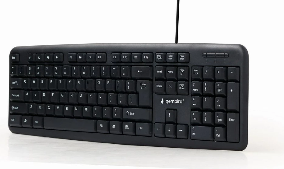 Tastierë Gembird KB-U-103-RU, USB QWERTY, e zezë