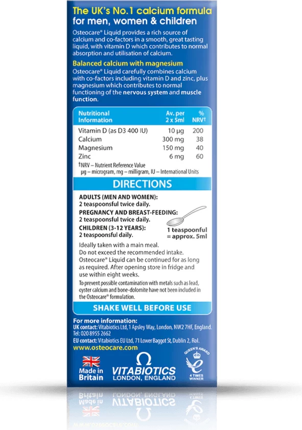 Osteocare Syrup – Mbështetje e shijshme për kocka të forta dhe të shëndetshme