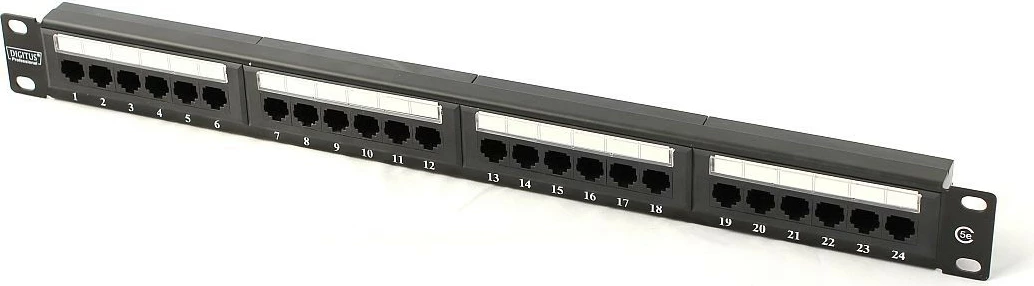Patch panel Digitus DN-91524U-1, 24 porta, Cat 5e, 1U, 19 inç, zi